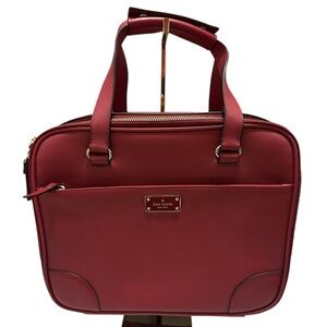 Kate Spade EUC Red Saffiano Leather Bon Voyage Suitcase Topper Travel Bag
